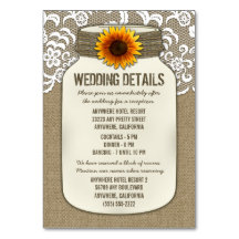 ひまわりウェディングレセプションカード
