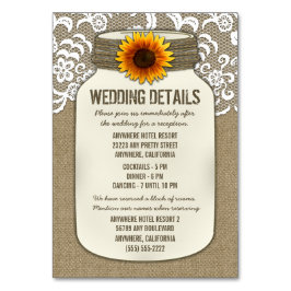 ひまわりウェディングレセプションカード テーブルナンバー