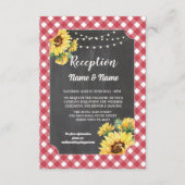 ひまわりウェディングレセプションフラワーレッドホワイト エンクロージャーカード (正面)