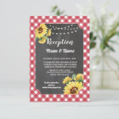 ひまわりウェディングレセプションフラワーレッドホワイト エンクロージャーカード (スタンド正面)