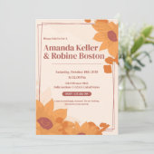 ひまわりウェディング招待状 招待状 (スタンド正面)