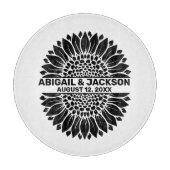 ひまわりウェディング オーダーメイド名 & 日付 カッティングボード (正面)