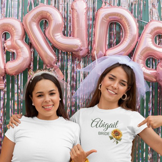 ひまわりウェディング フォレストグリーン 花嫁 Tシャツ