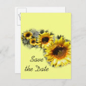 ひまわりウエディングの行日付を保存 案内ポストカード (正面/裏面)