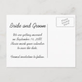 ひまわりウエディングの行日付を保存 案内ポストカード (裏面)