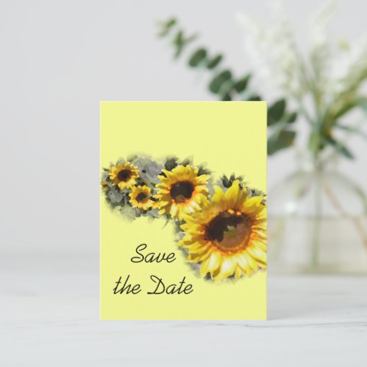 ひまわりウエディングの行日付を保存 案内ポストカード (スタンド正面)