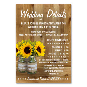 ひまわりウエディングレセプション+アコモデーションカード テーブルナンバー