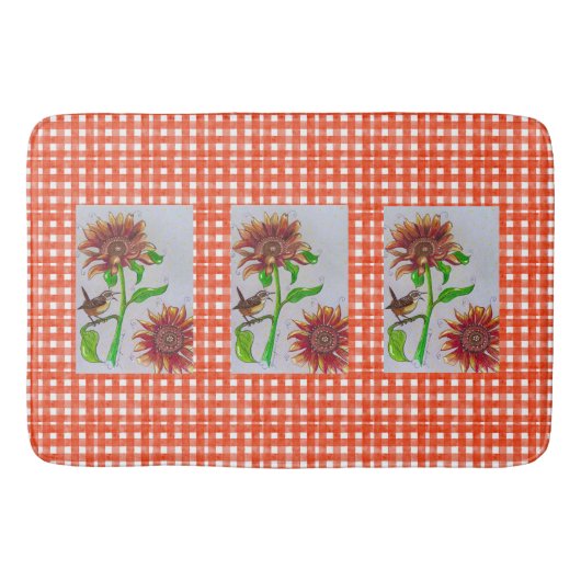 ひまわりウォレン風呂マット バスマット (正面)