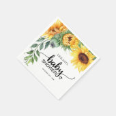 ひまわりウォーターカラーのベビーシャワーナプキン スタンダードカクテルナプキン (角)