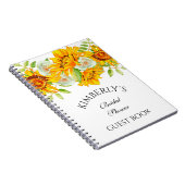 ひまわりウォーターカラーフラワーパーソナライズドゲストブック ノートブック (右側)