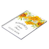 ひまわりウォーターカラーフラワーパーソナライズドゲストブック ノートブック (左側)