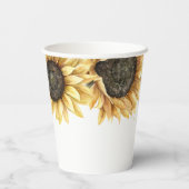 ひまわりウォーターカラーフラワーブライダルシャワー 紙コップ (裏面)