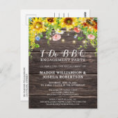 ひまわりウッドストリングライトI do BBQ婚約 ポストカード (正面/裏面)