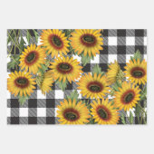 ひまわりウッドバッファロープレイド ラッピングペーパーシート (正面)