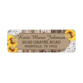 ひまわりウッドレース素朴のラ結婚ベル ラベル