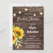 ひまわりウッド&ストリングライトブライダルシャワー 招待状 (正面)