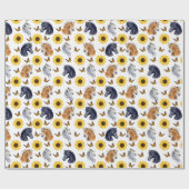 ひまわりウマのラッピング紙 ラッピングペーパー (フラット)