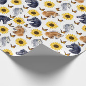 ひまわりウマのラッピング紙 ラッピングペーパー (角)