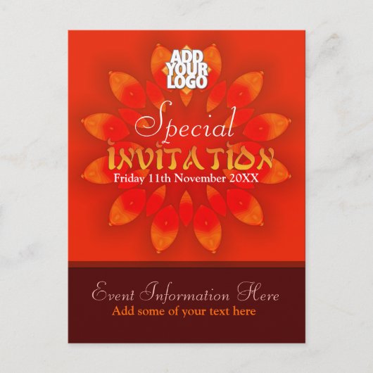 ひまわりエキゾチック特別招待状はがき インビテーションポストカード (正面)