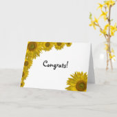 ひまわりエッジおめでとう カード (黄色い花)