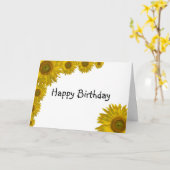 ひまわりエッジハッピーバースデー カード (黄色い花)