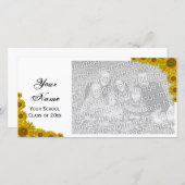 ひまわりエッジ卒業発表フォトカード 案内状 (正面/裏面)