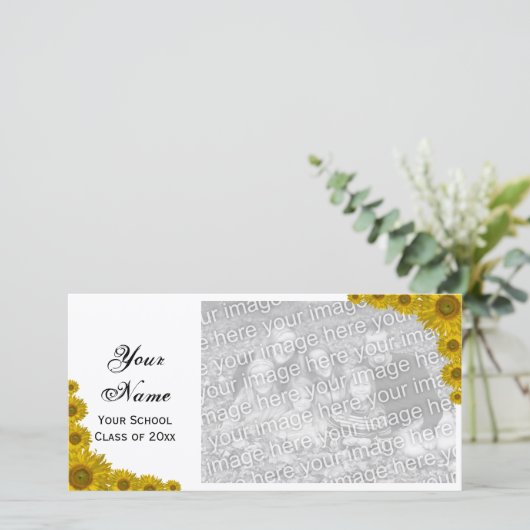 ひまわりエッジ卒業発表フォトカード 案内状 (スタンド正面)