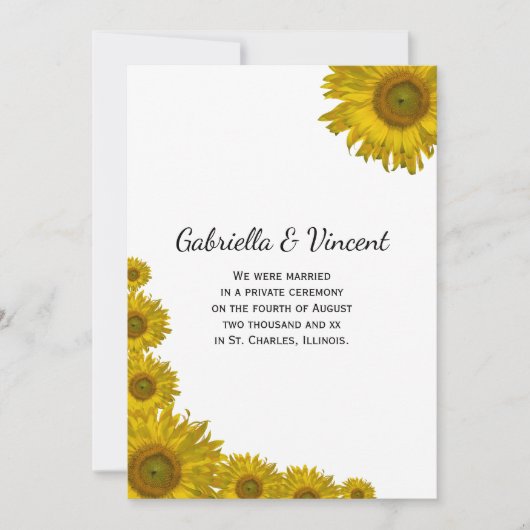 ひまわりエッジ結婚発表 案内状 (正面)