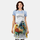 ひまわりエプロン付きルパーソナライズされたスター エプロン (着用した状態)