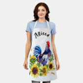 ひまわりエプロン付きルパーソナライズされたスター エプロン (着用した状態)