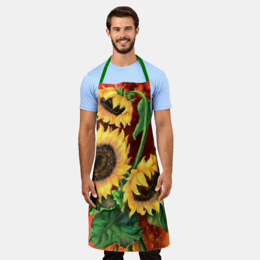 ひまわりエプロン絵を描-'s エプロン (着用した状態)