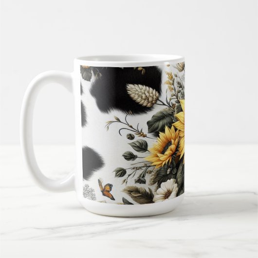 ひまわりエレガントとフローラ コーヒーマグカップ (左)