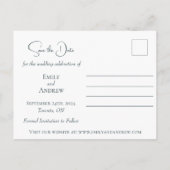 ひまわりエレガントと水彩緑 インビテーションポストカード (裏面)