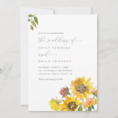 ひまわりエレガントと素朴結婚緑 招待状 (正面)