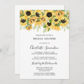 ひまわりエレガントと緑のブライダルシャワー 招待状 (正面/裏面)