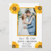 ひまわりエレガントのモダン素朴フローラ写真 セーブザデート (正面/裏面)