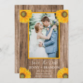 ひまわりエレガントのモダン素朴フローラ写真 セーブザデート (正面/裏面)