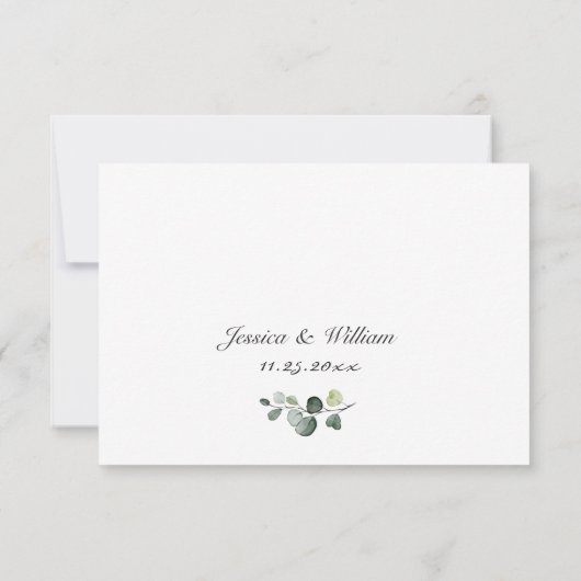 ひまわりエレガントのユーカリフローラ結婚式RSVP 出欠カード (裏面)