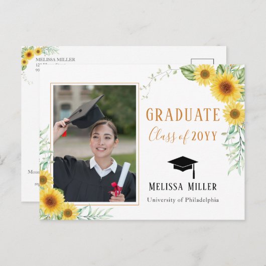ひまわりエレガントの卒業写真 シーズンポストカード (正面/裏面)