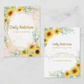 ひまわりエレガントの名伝統的刺 名刺 (正面/裏面)