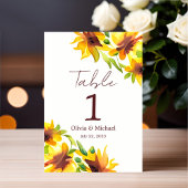 ひまわりエレガントの水結婚色のテーブル番号 テーブルナンバー