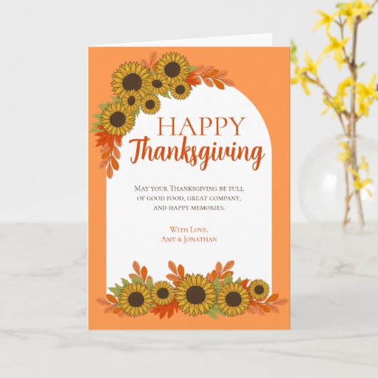 ひまわりエレガントの秋の色感謝祭 カード (黄色い花)