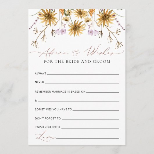 ひまわりエレガントの結婚アドバイスカード アドバイスカード (正面)