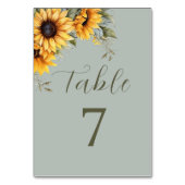 ひまわりエレガントの結婚ナンバーズテーブルカード テーブルナンバー (裏面)