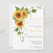 ひまわりエレガントの緑のフローラブライダルシャワー 招待状 (正面)