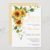 ひまわりエレガントの緑のフローラブライダルシャワー 招待状 (正面/裏面)
