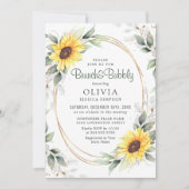 ひまわりエレガントの緑のフローラブライダルシャワー 招待状 (正面)