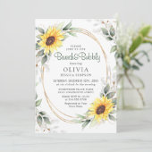 ひまわりエレガントの緑のフローラブライダルシャワー 招待状 (スタンド正面)