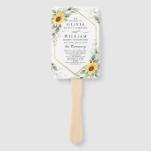 ひまわりエレガントの緑のフローラ結婚式 プログラム ハンドファン (正面)