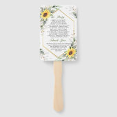 ひまわりエレガントの緑のフローラ結婚式 プログラム ハンドファン (裏面)
